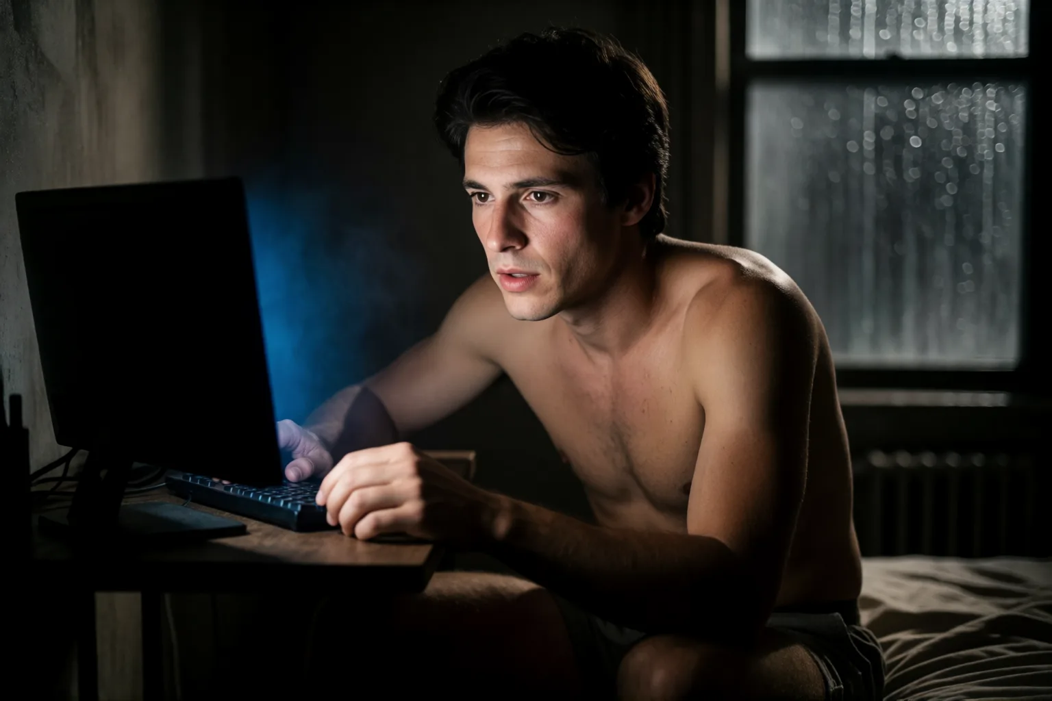 Ilustración del relato erótico: La desconocida de la webcam me enseñó a obedecer