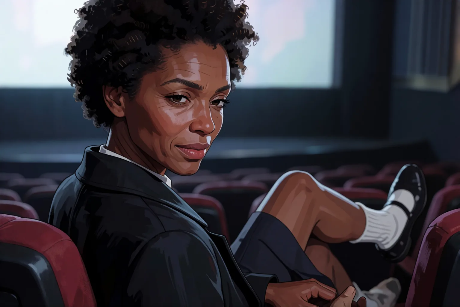 Erotic story illustration: The Unknown Woman at the Cinema Who Used Me as a Footrest