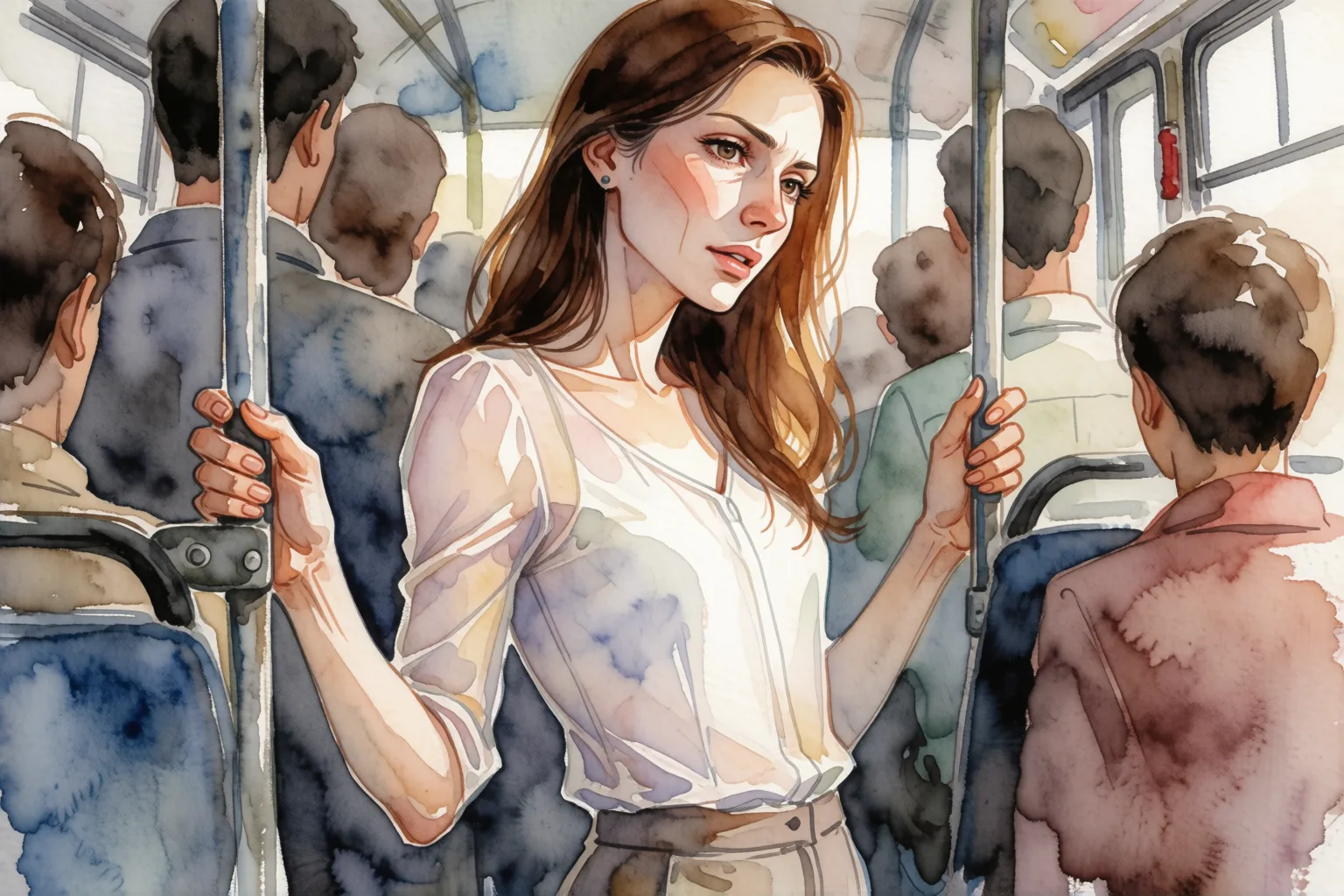 Cena 1 do conto: A desconhecida que me roçou no ônibus de mulheres