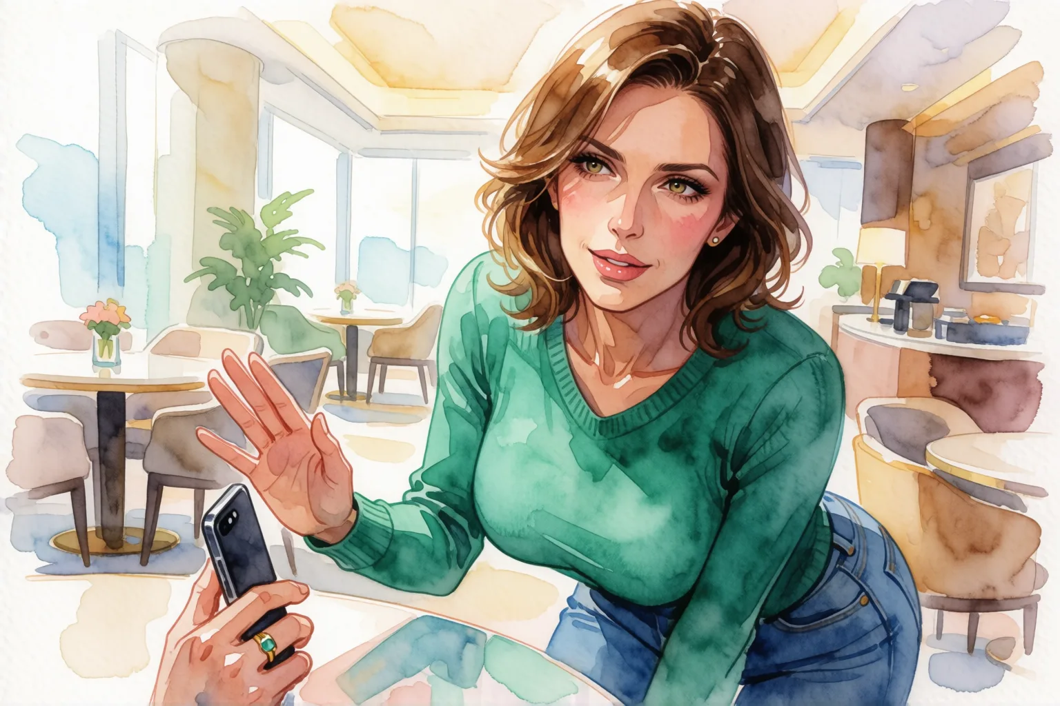 Ilustración del relato erótico: La esposa madura que su marido me presentó esa noche