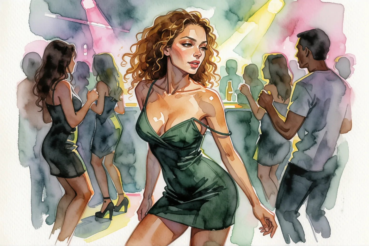 Erotic story illustration: The Fantasy I Fulfilled with a Stranger on the Dance Floor