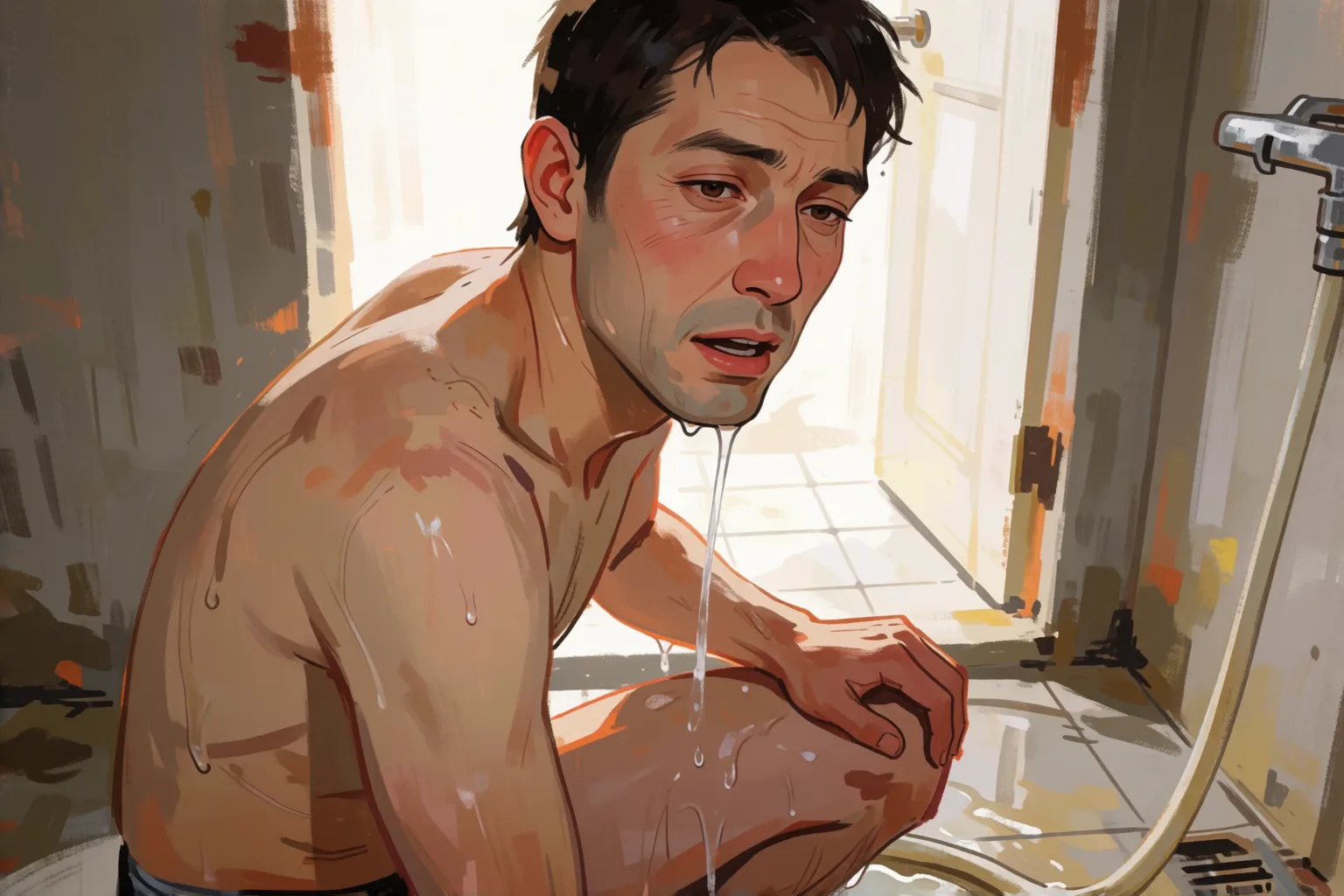 Ilustración del relato erótico: La fantasía que cumplí durante la ola de calor