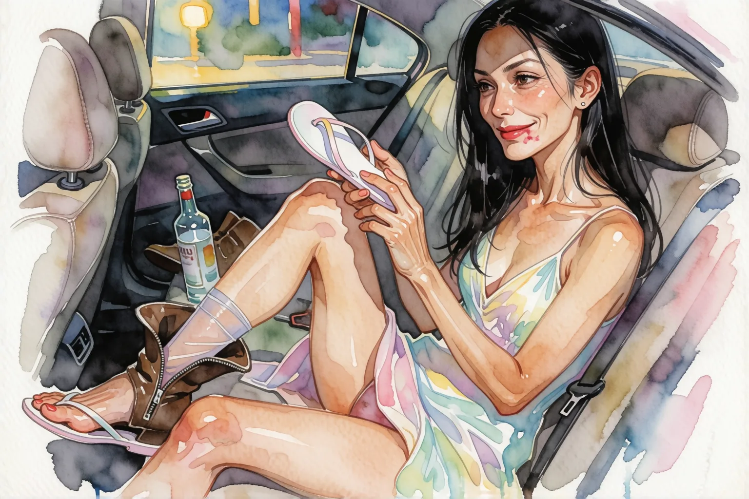 Erotic story illustration: The reunion party ended on my knees before her