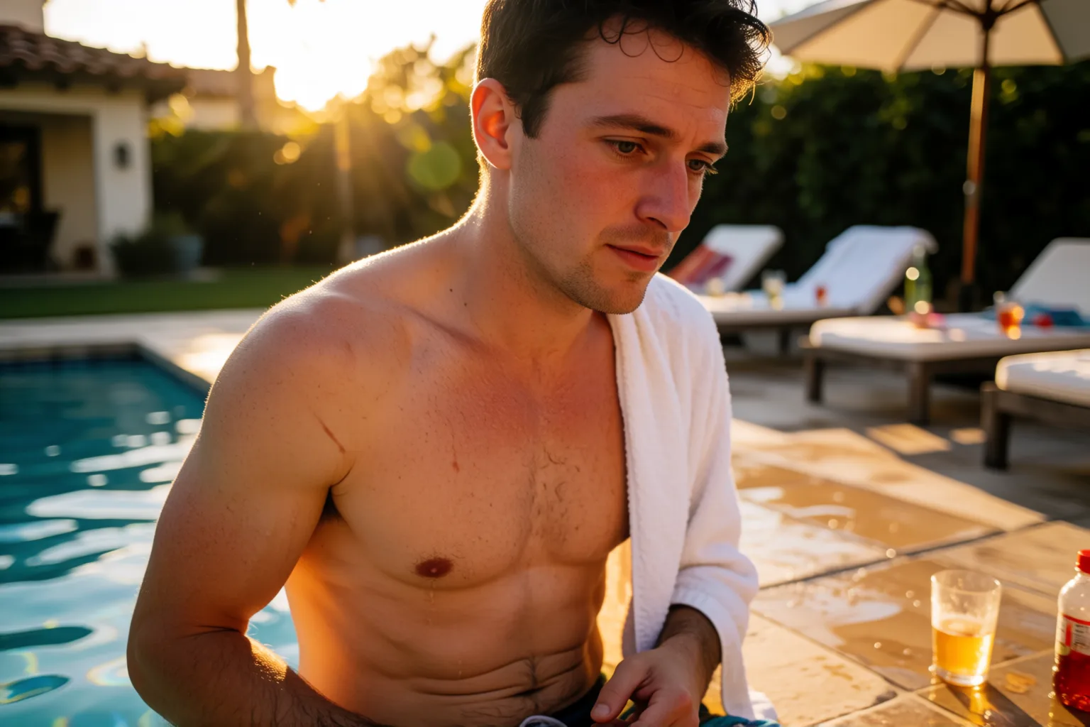 Erotic story illustration: The Pool Party Where I Was the Only Man