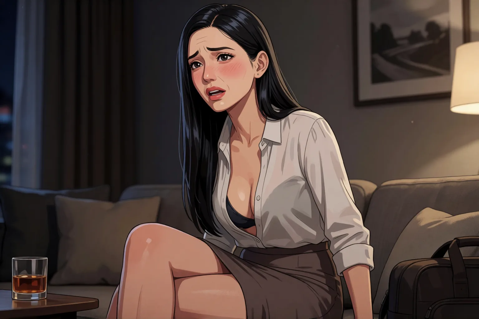 Escena 1 del relato: La italiana de la oficina lloró en mi sillón esa noche