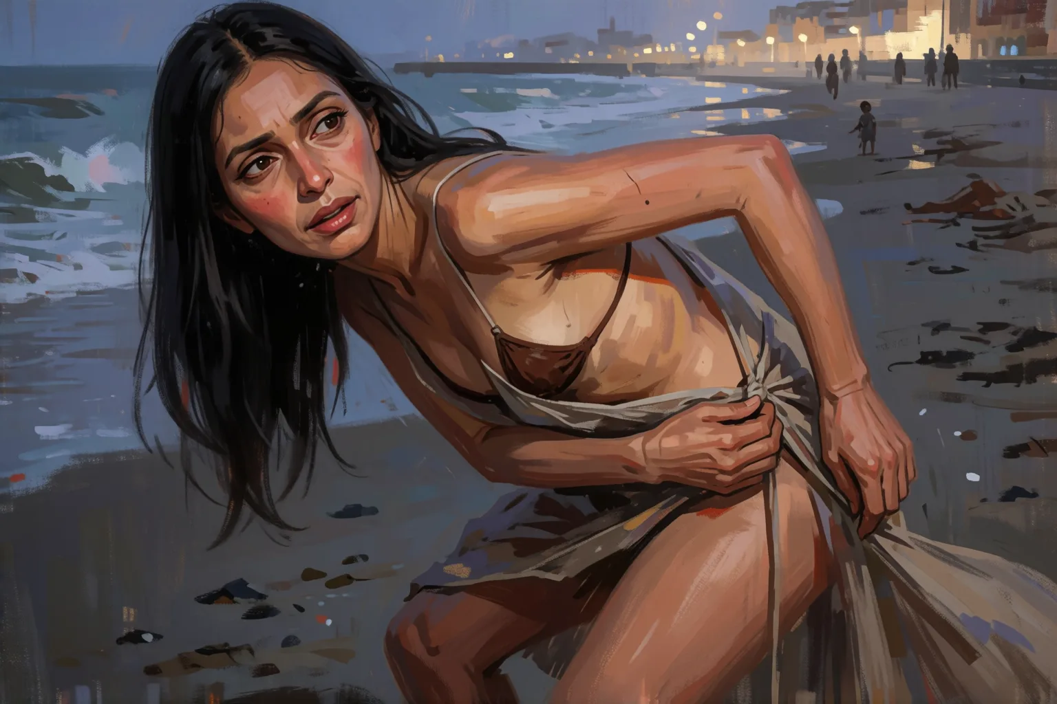 Erotic story illustration: The Casino Cougar Was Waiting for Me on the Sand