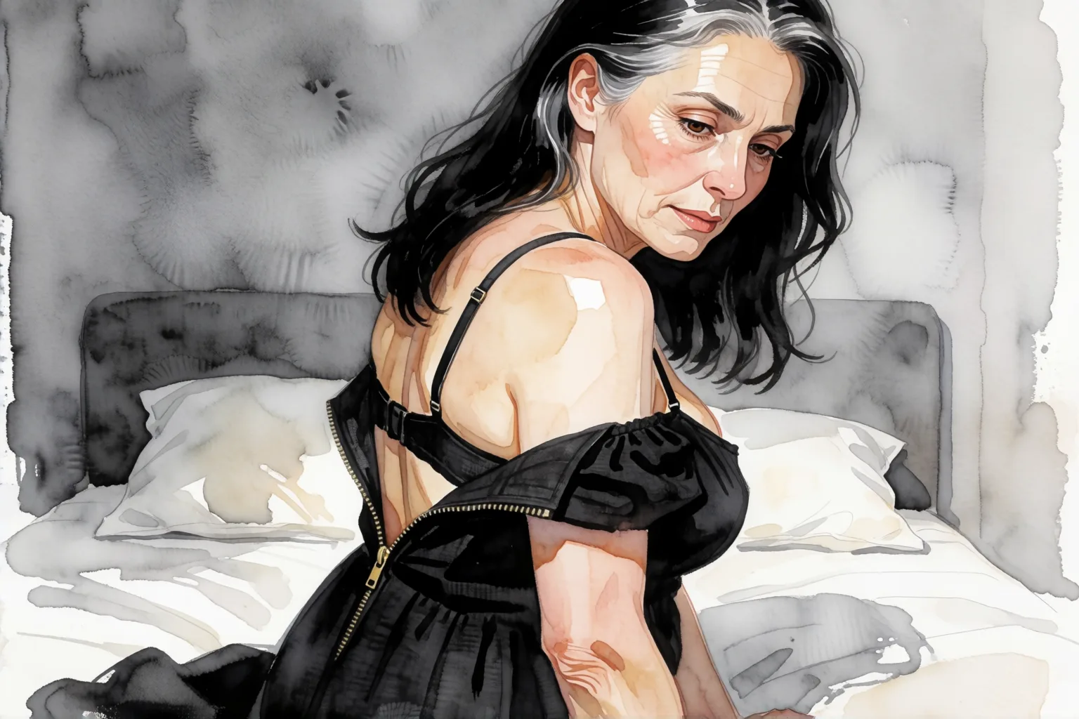 Ilustración del relato erótico: La madura que dejó de mandar por una tarde