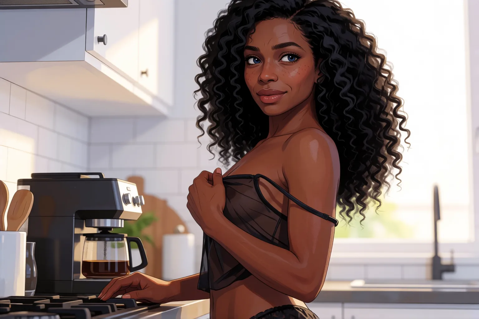 Ilustração do conto erótico: A manhã em que Yamila terminou de me conquistar