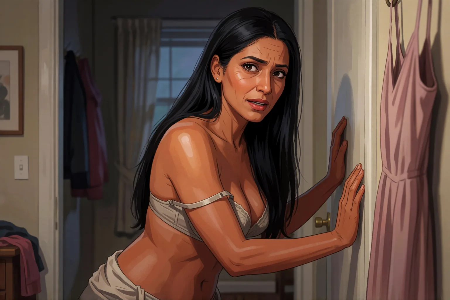Ilustración del relato erótico: La mujer casada del boliche me llevó a su casa