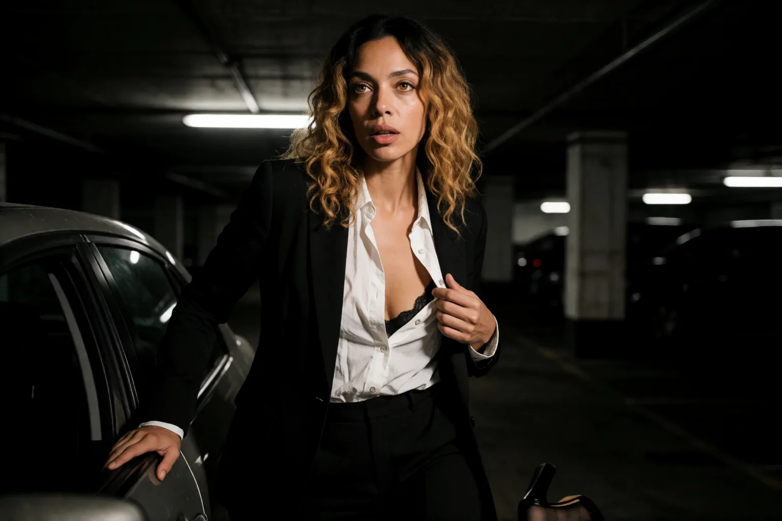 Erotic story illustration: My Ex-Boss’s Wife Was Waiting for Me in the Parking Lot