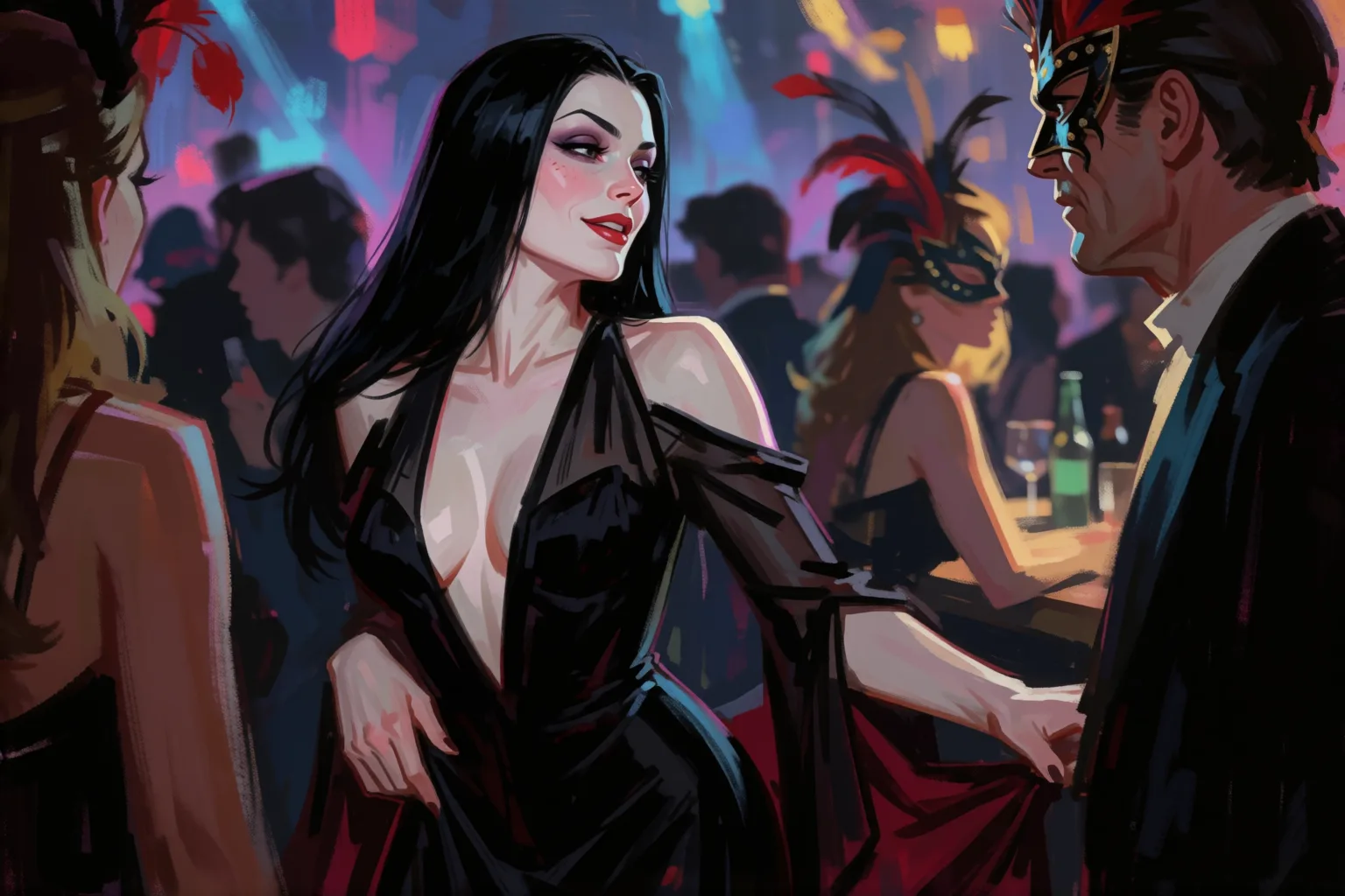 Erotic story illustration: The Carnival Night That Ended with Four at Once