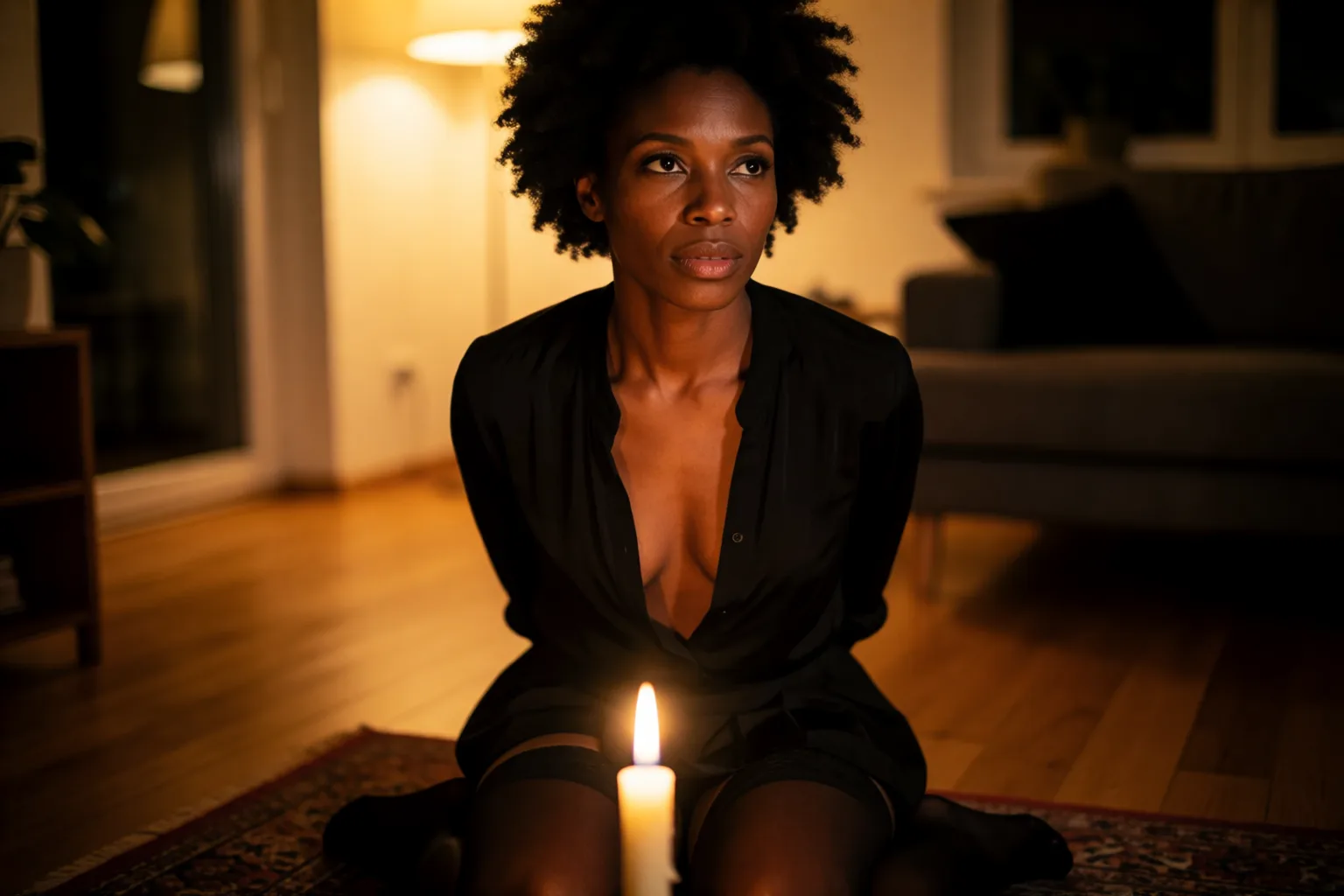 Scene 1 of the story: The Night I Learned Where I Belonged Beneath Her