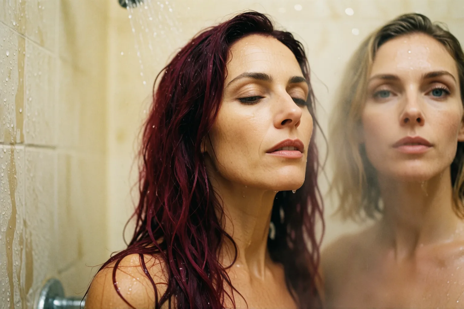 Escena 2 del relato: La pared de cristal del baño de Annika lo enseñaba todo