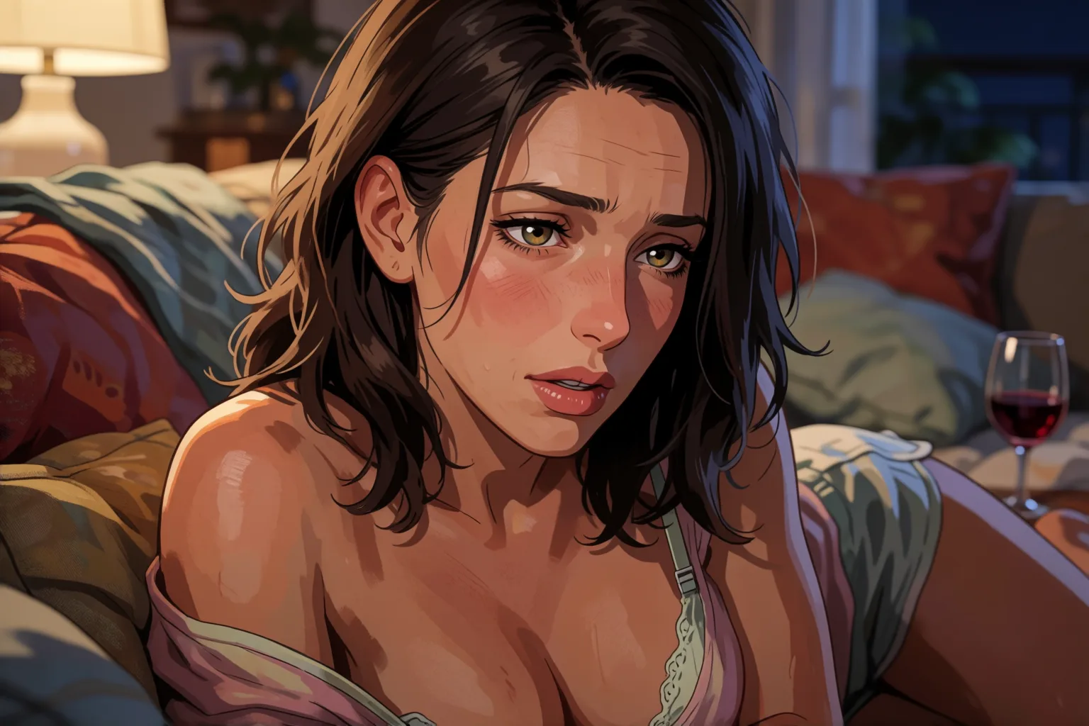 Ilustración del relato erótico: La pijamada con mis amigas se volvió un juego sin reglas