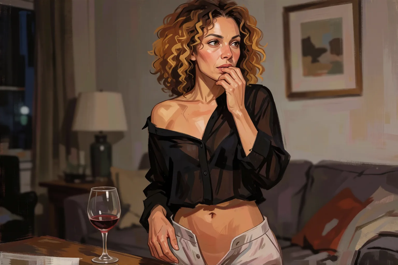 Erotic story illustration: The Blonde from the Party Didn’t Wait Even a Day