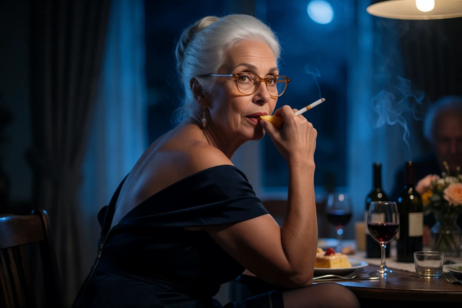 Ilustración del relato erótico: La señora que me buscó al final de la cena de jubilación