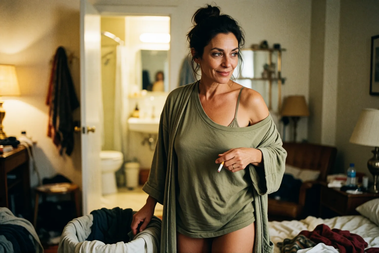 Erotic story illustration: The Mature Neighbor Who Offered Me Her Shower and More