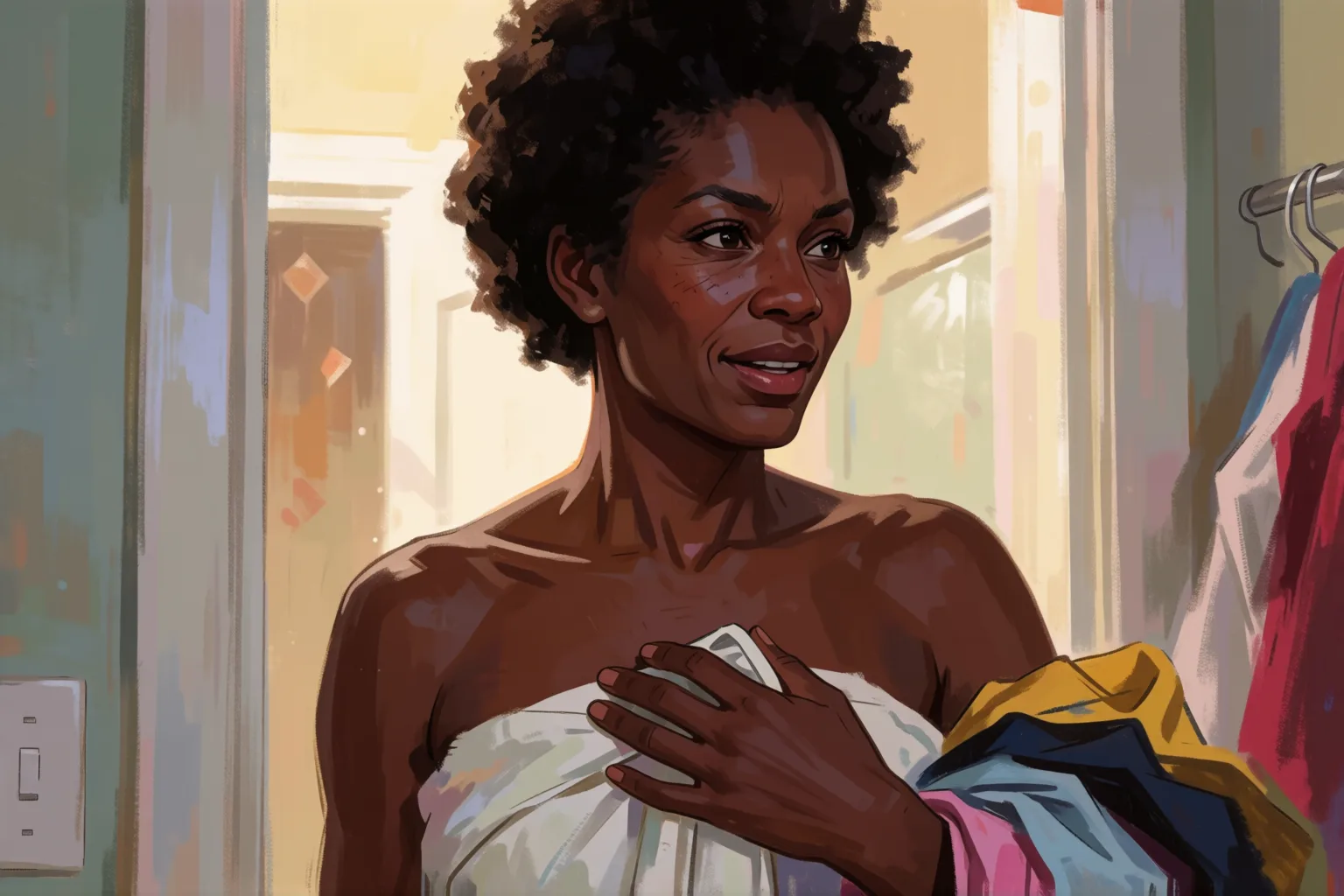 Erotic story illustration: The Neighbor Invited Us to Her Masked Party