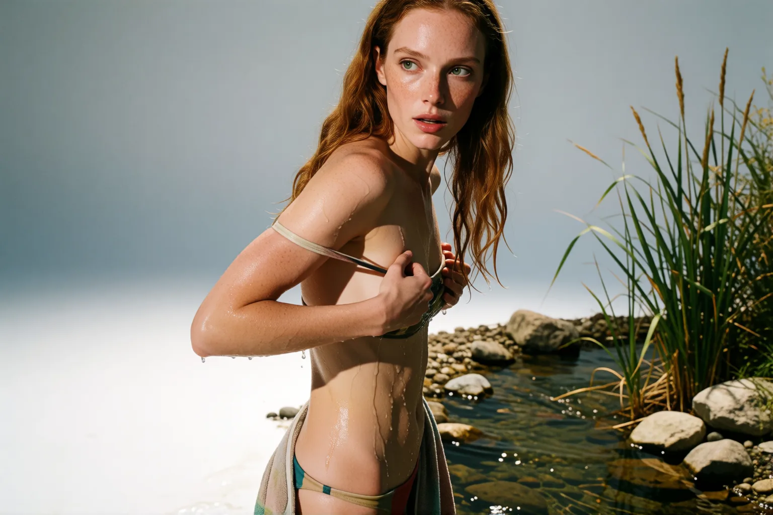 Erotic story illustration: The Neighbor Who Discovered My Secret Creek Nook