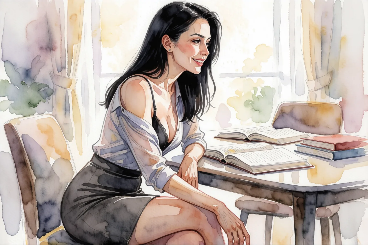 Ilustración del relato erótico: Las clases particulares de mi profesor lo cambiaron todo