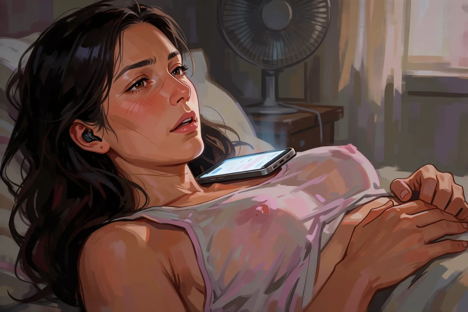 Erotic story illustration: I Asked Artificial Intelligence to Touch Me