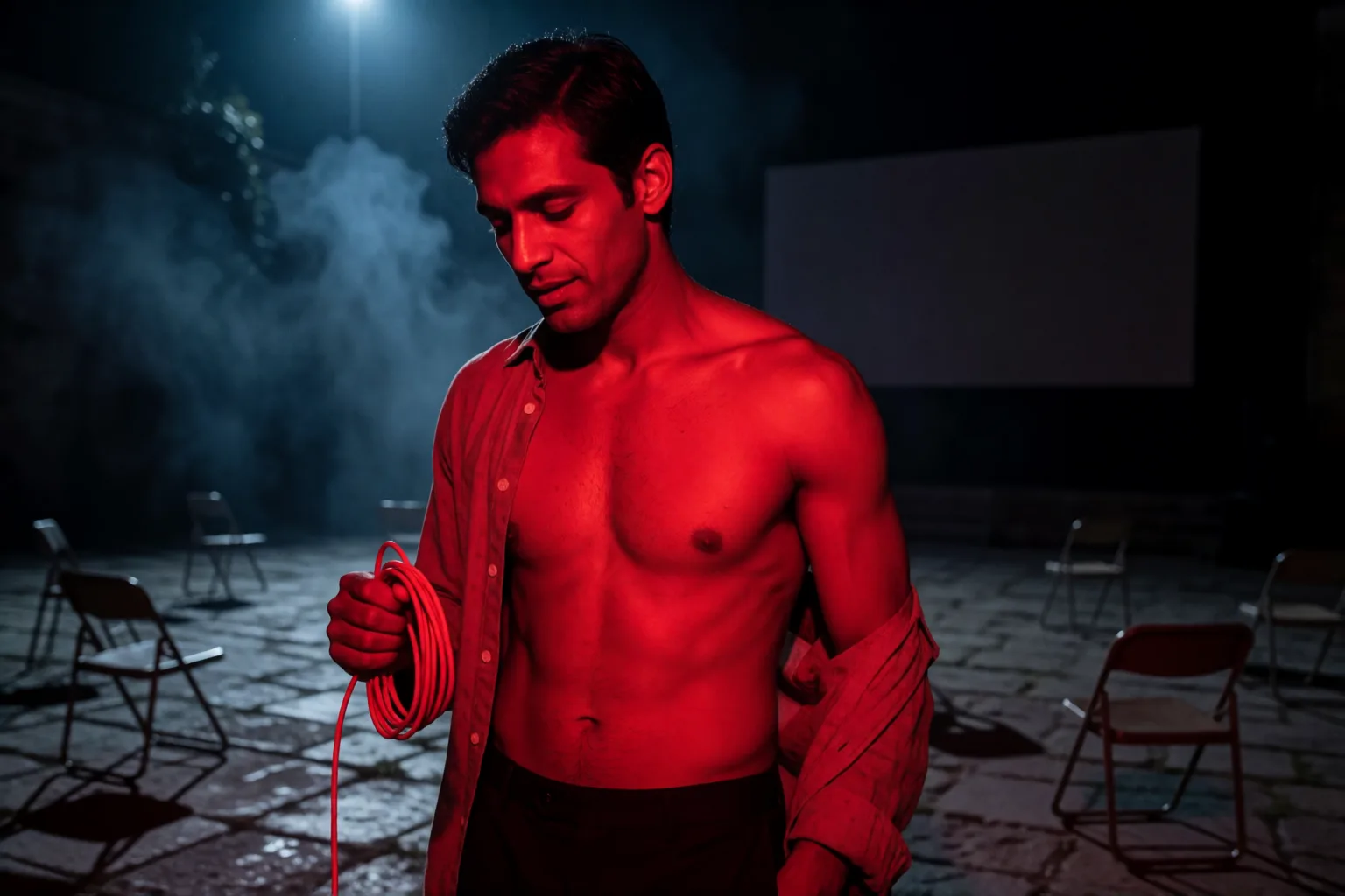 Erotic story illustration: What Bruno and Mateo Did When the Square Went Dark