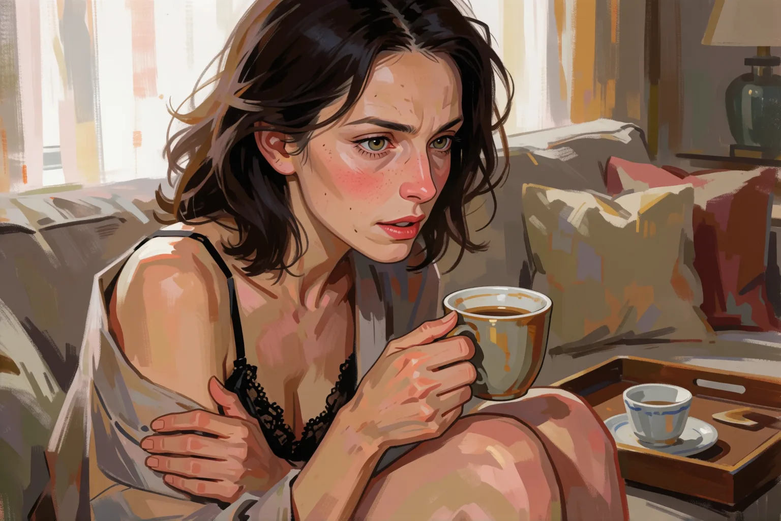 Scene 1 of the story: What I Kept Silent When His Girlfriend Came to Look for Him