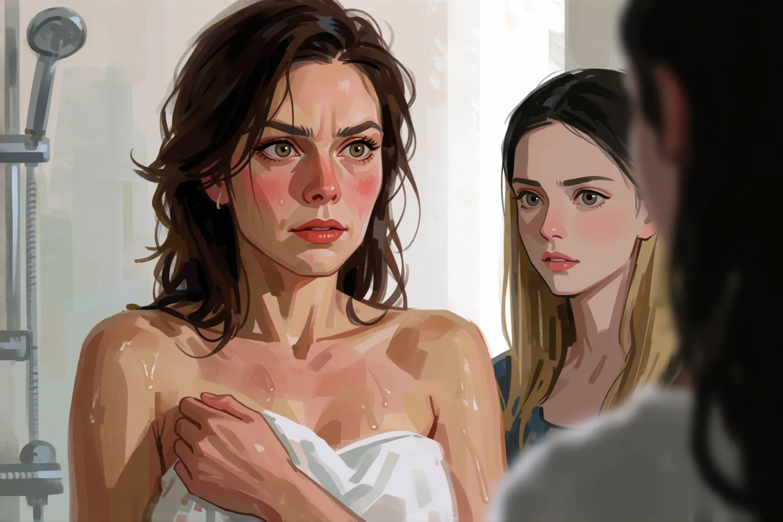 Scene 2 of the story: What I Kept Silent When His Girlfriend Came to Look for Him