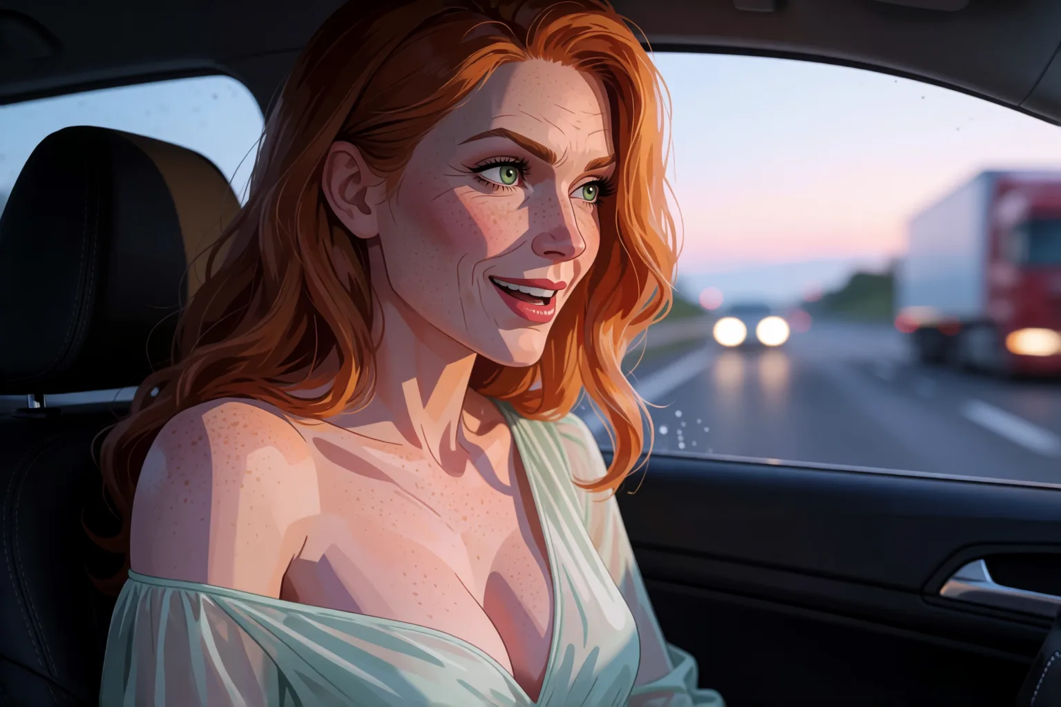 Erotic story illustration: What We Let Show on the Road to Seville
