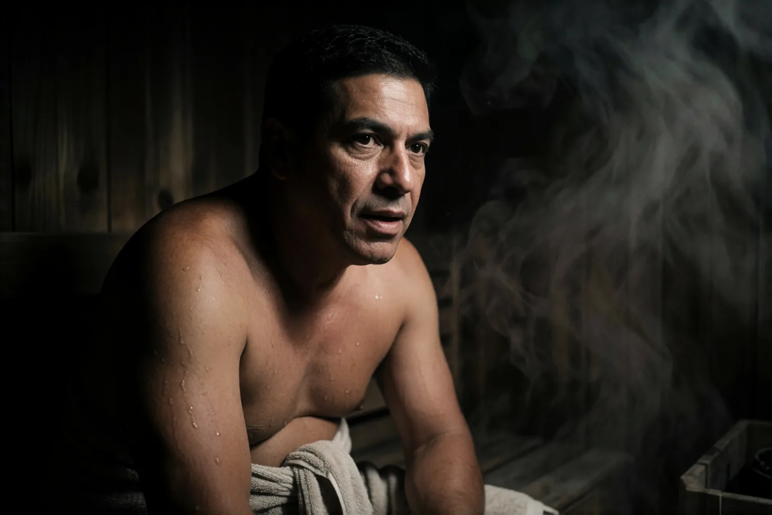 Escena 1 del relato: Lo que empezó en la sauna terminó en otra cosa