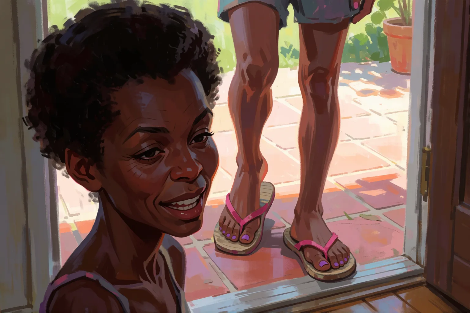 Scene 2 of the story: What I Do with My Neighbor’s Flip-Flops at Midnight