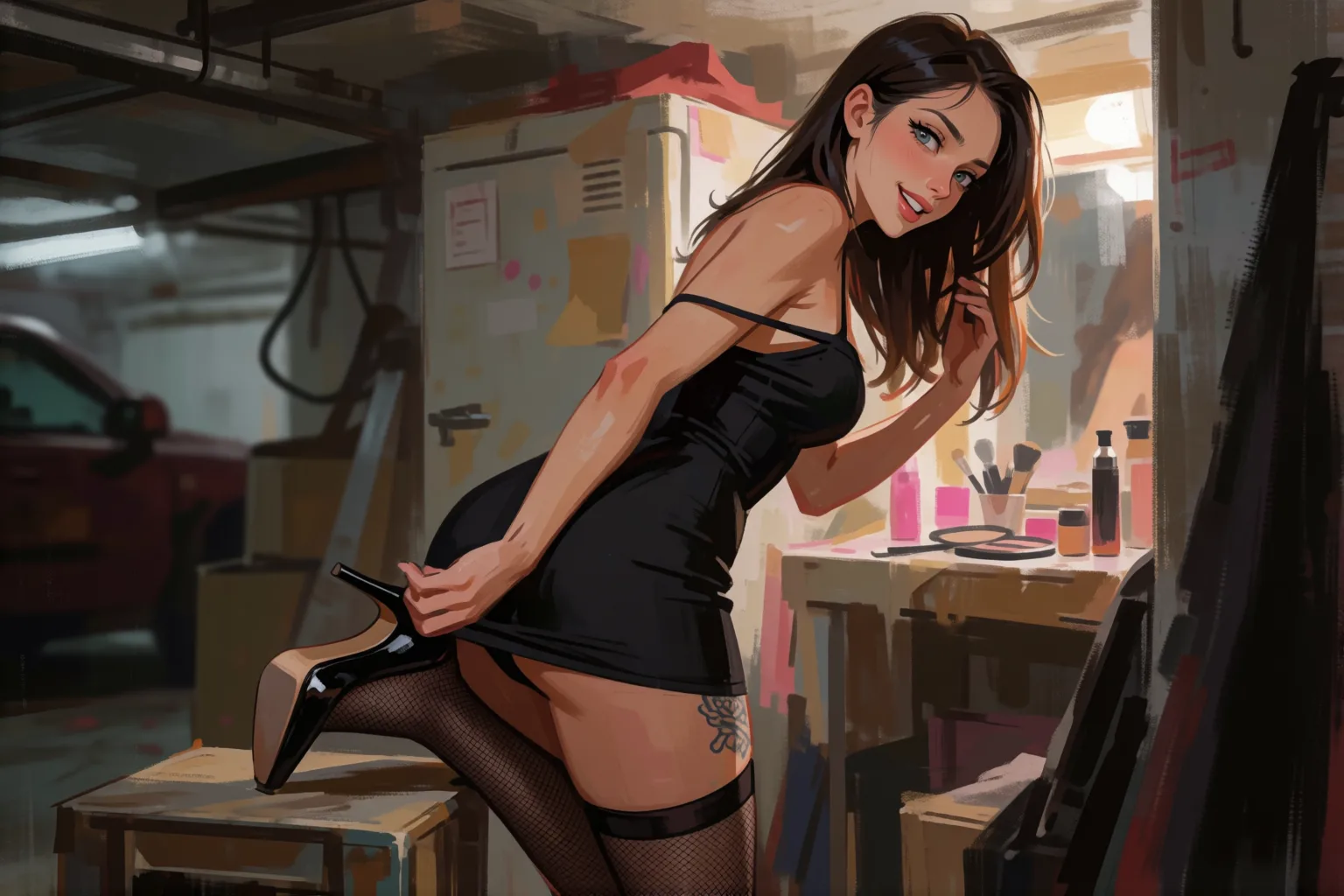 Ilustración del relato erótico: Lo que hago las noches que digo que estudio