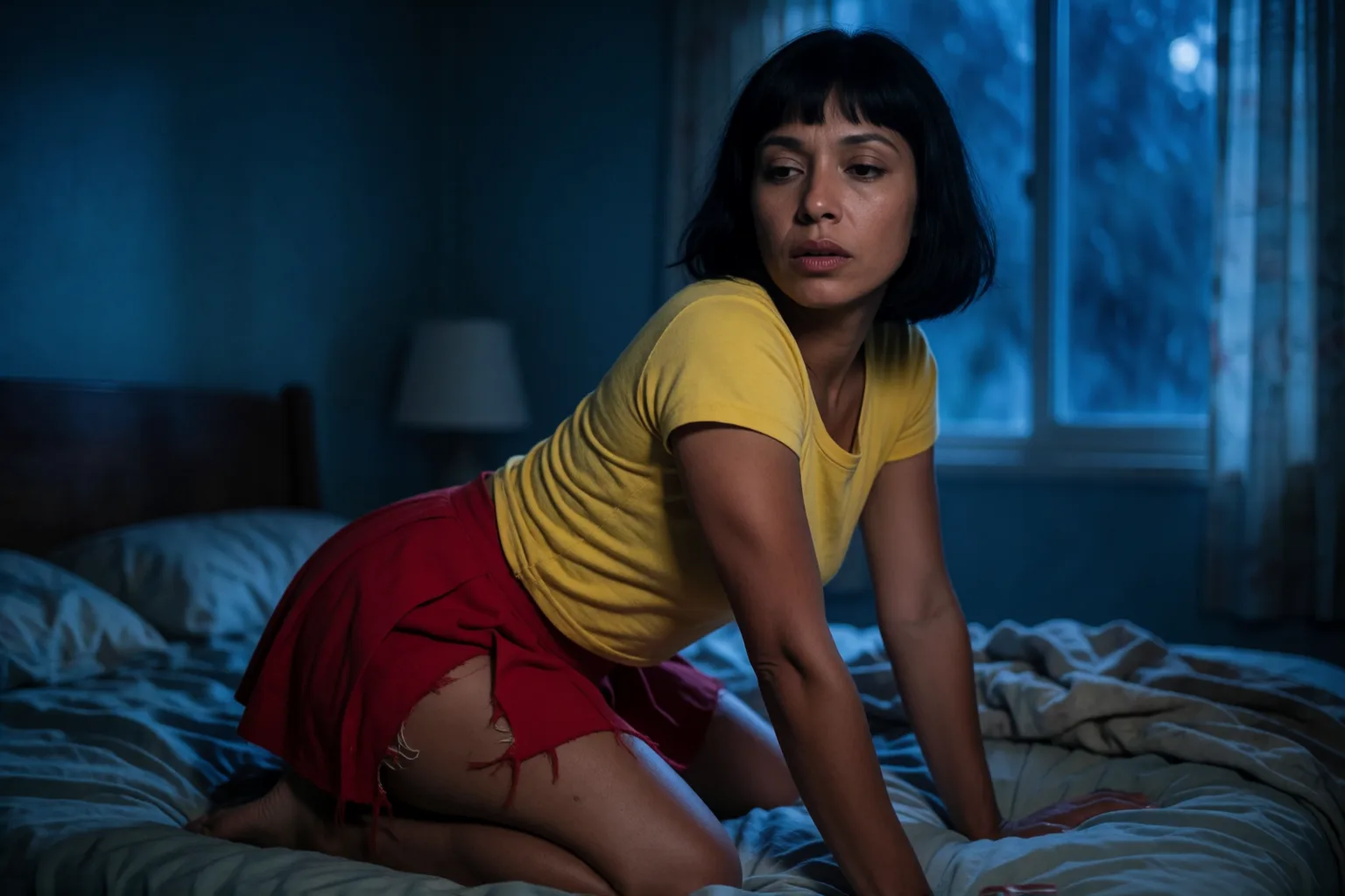 Erotic story illustration: What I Did with the Neighbor in My Mother’s Bed