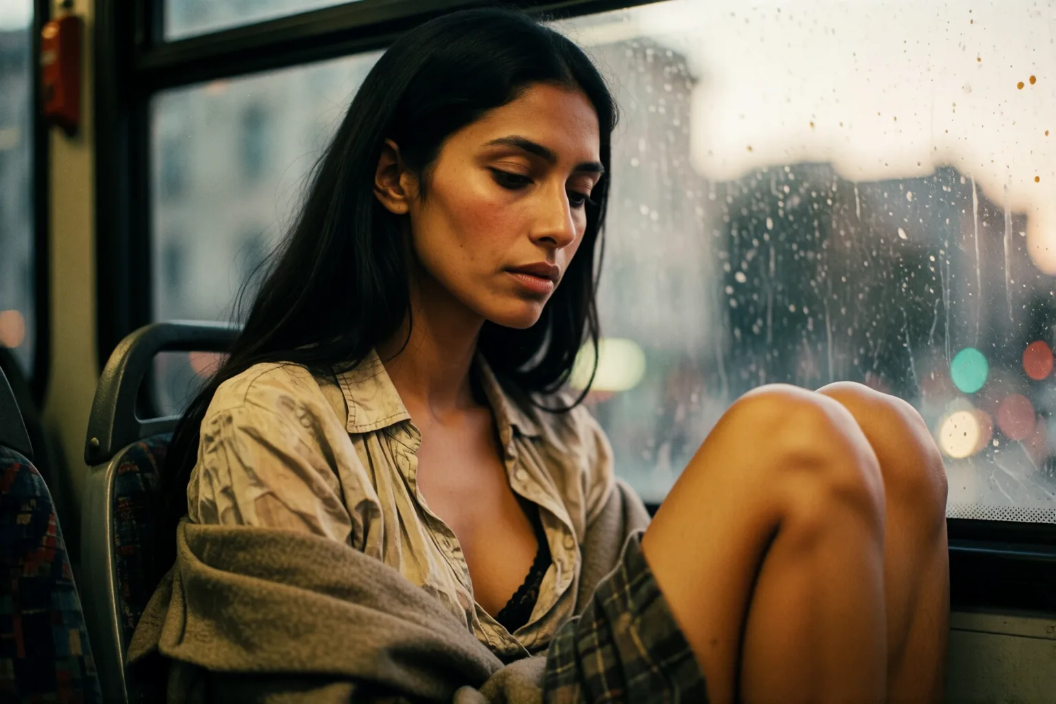 Erotic story illustration: What I Imagine When a Stranger Sits Beside Me