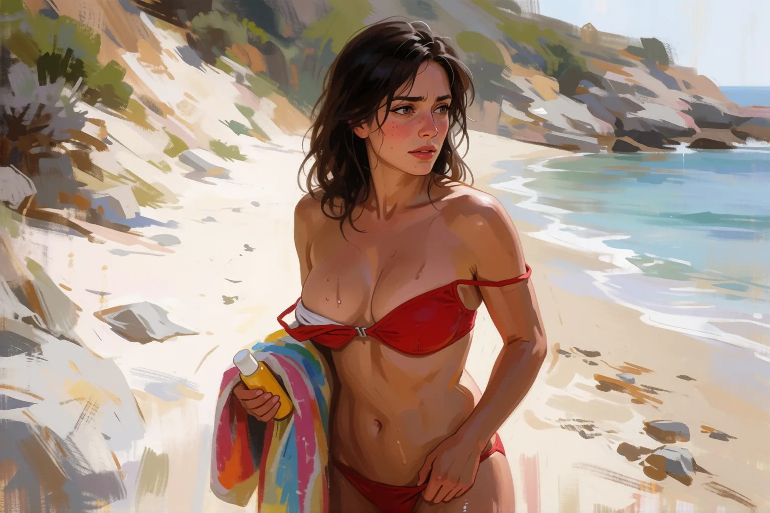 Erotic story illustration: What My Friend Did to Me at the Nudist Cove
