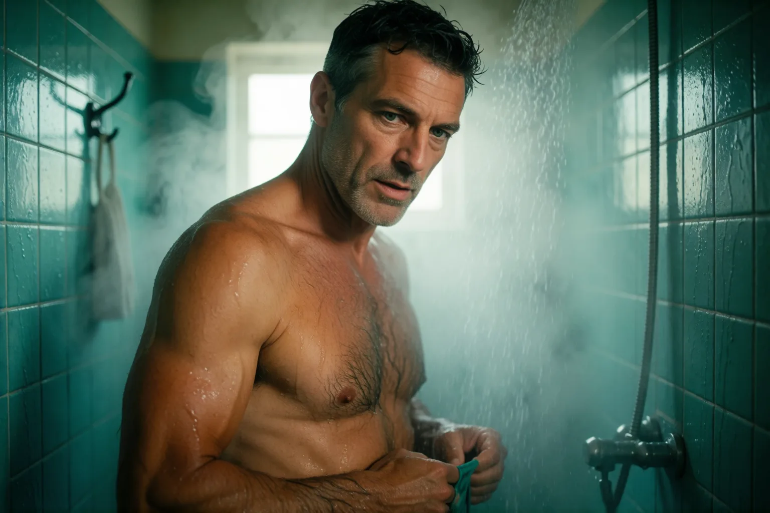 Scene 1 of the story: What My Friend Let Me Do to Him in the Shower