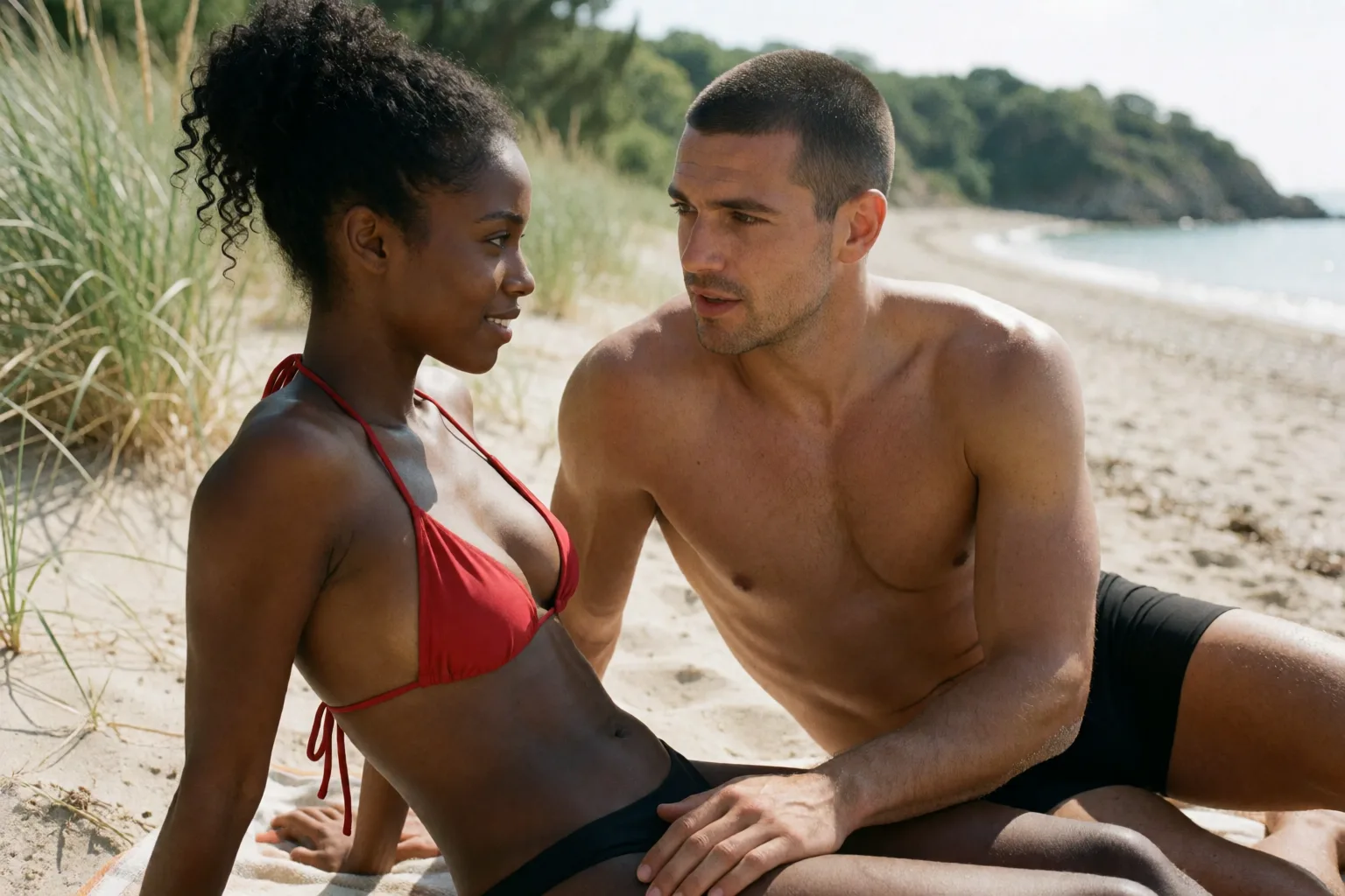 Ilustración del relato erótico: Lo que mi esposa permitió en la playa nudista