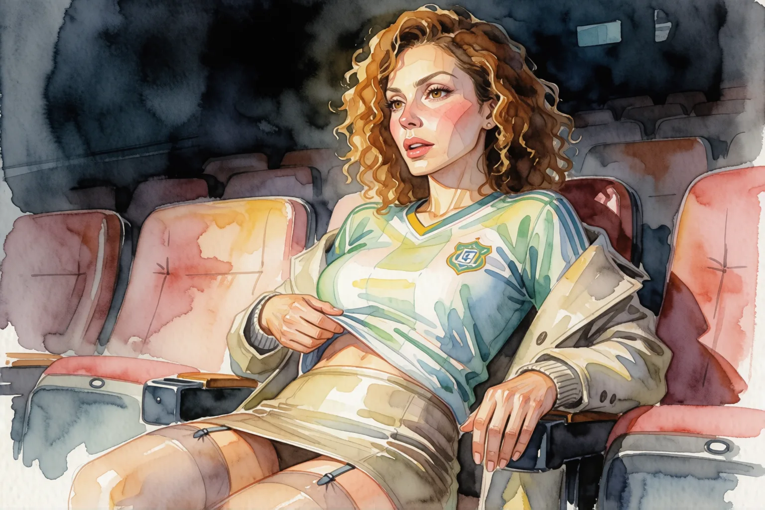 Ilustración del relato erótico: Lo que mi marido nos preparó en la última fila del cine