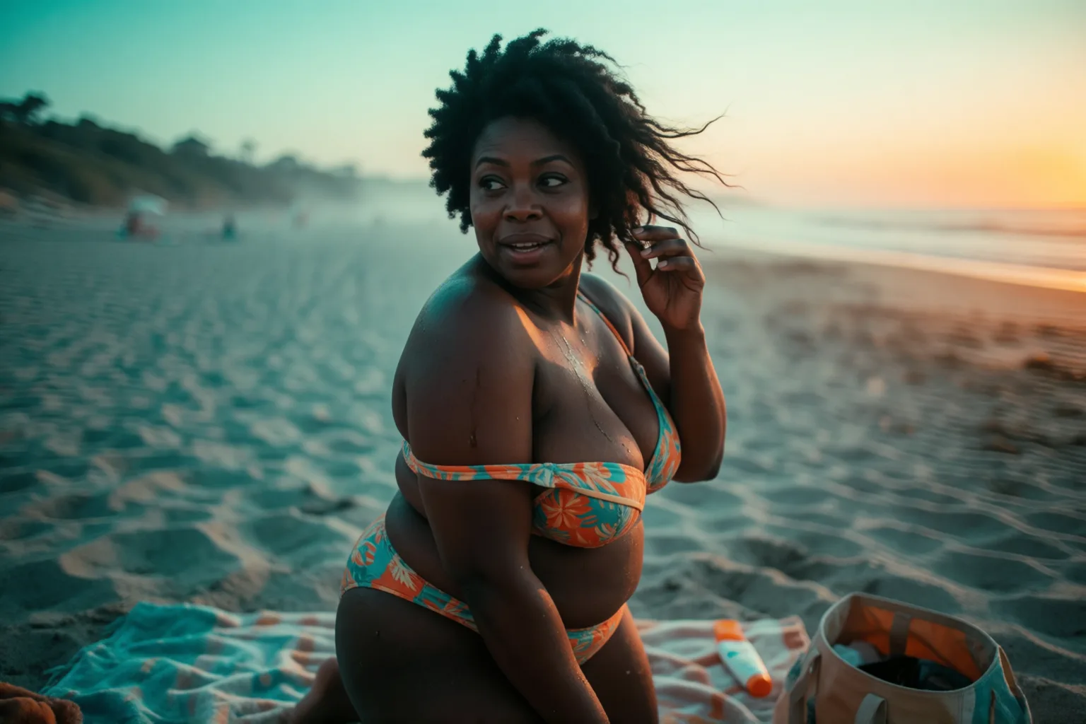 Ilustración del relato erótico: Lo que mi mujer hizo en la playa casi vacía