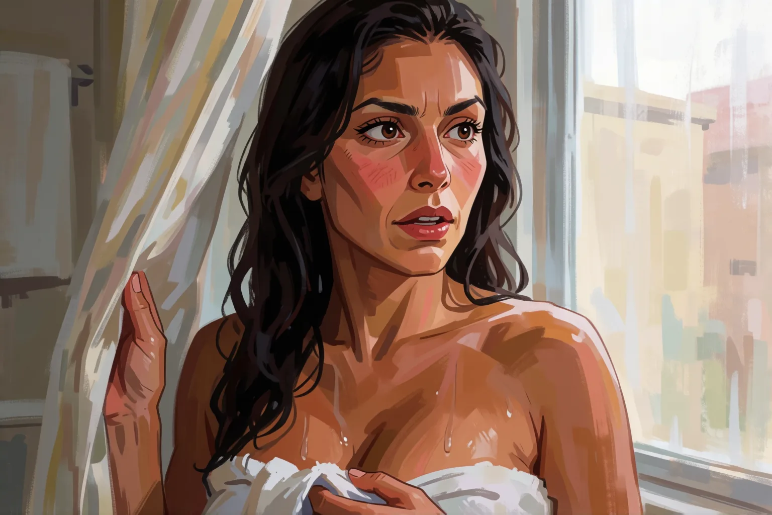 Erotic story illustration: What My Neighbor Showed Me Through the Window