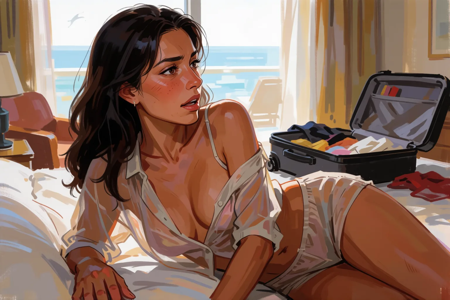 Erotic story illustration: What Happened with the Masseuse While My Husband Was Working