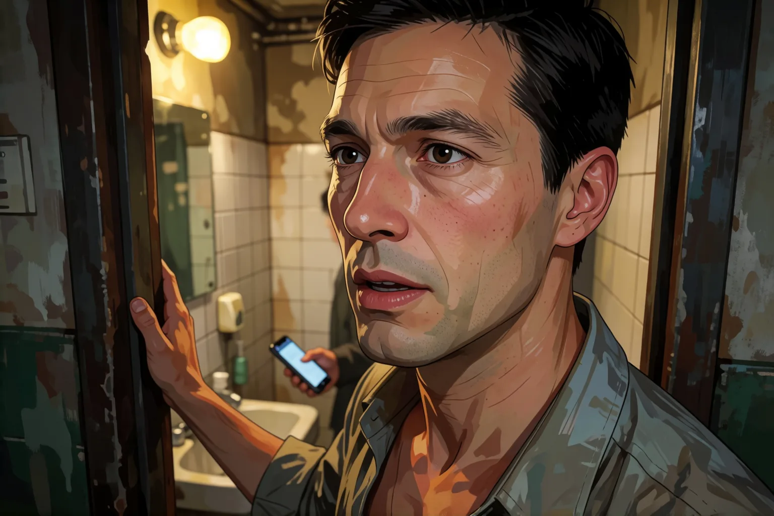 Erotic story illustration: What Happened in the Bar Bathroom That Thursday Night