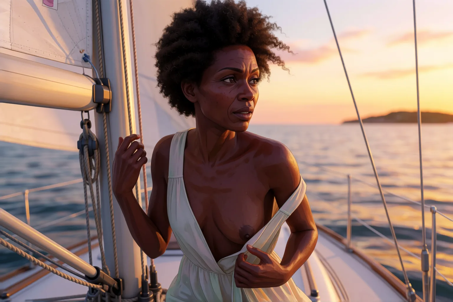 Erotic story illustration: What Happened on the Sailboat Should Never Have Happened