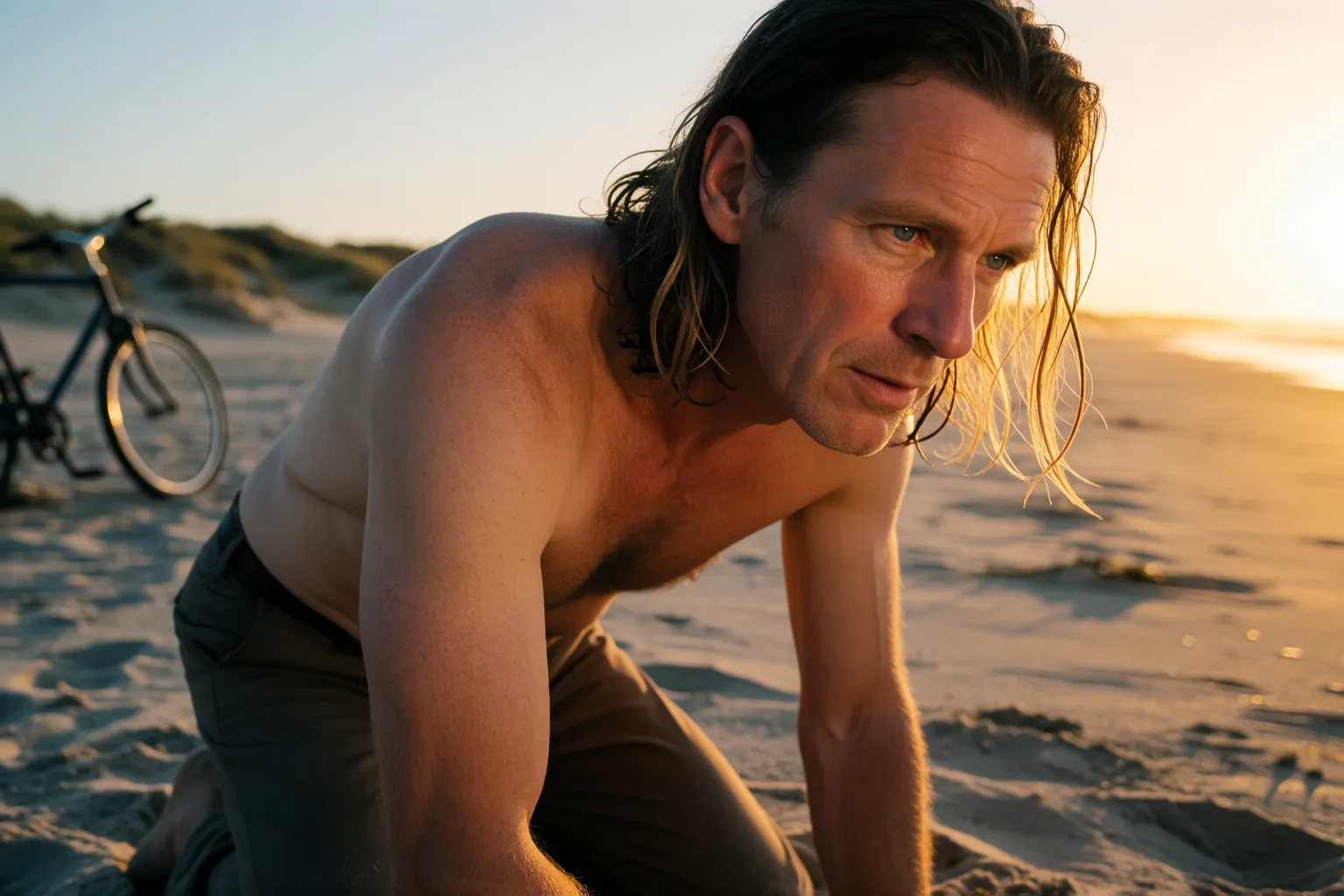 Scene 1 of the story: What Happened at the Nude Beach as the Sun Went Down