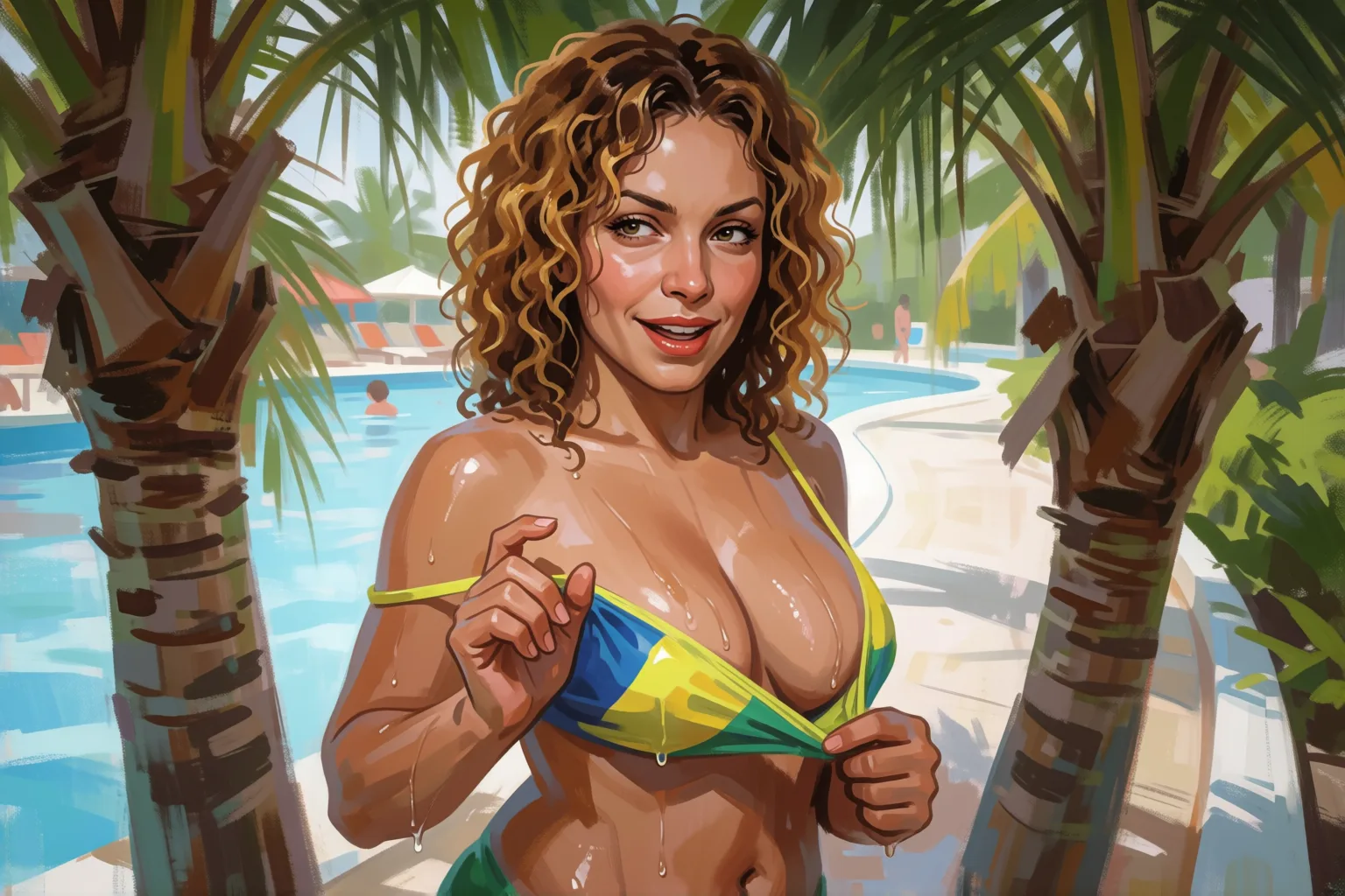 Erotic story illustration: What Happened on the Water Slides with My Girlfriend’s Friends