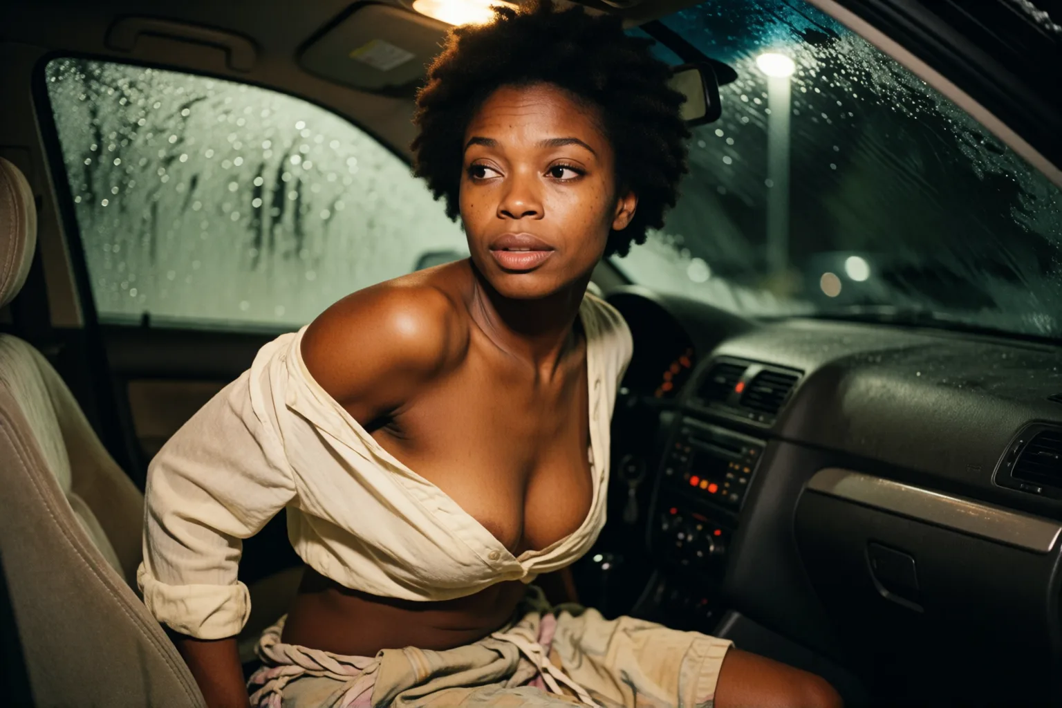 Erotic story illustration: What Happened in Her Car After a Soda