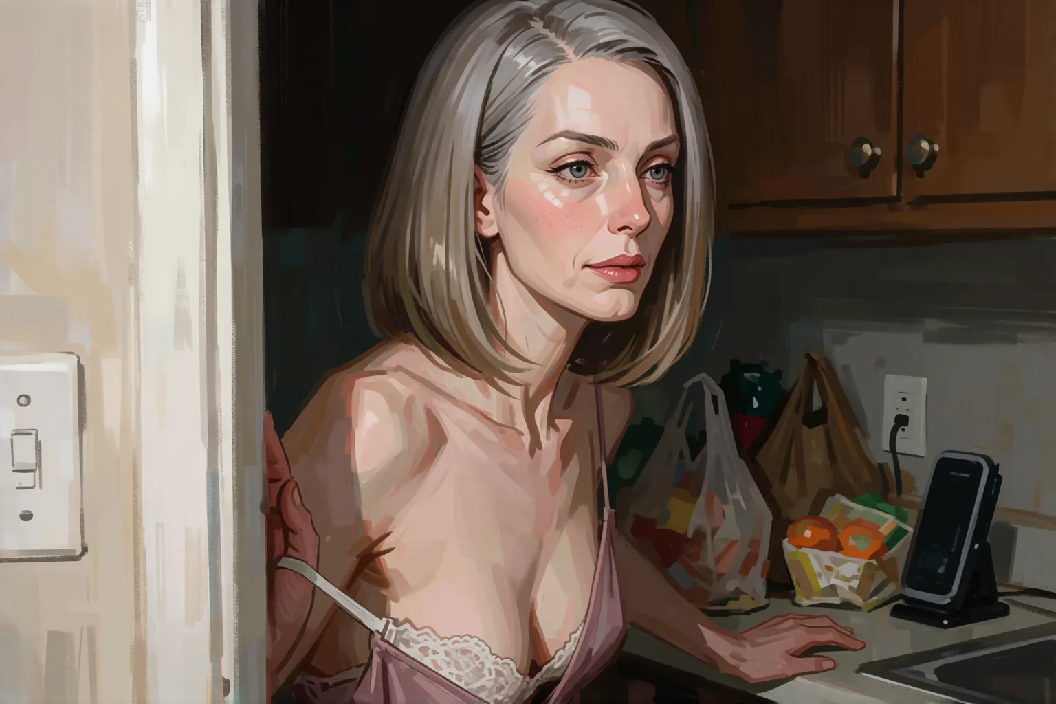 Erotic story illustration: I Spied on Them While I Cleaned the Hotel Suite