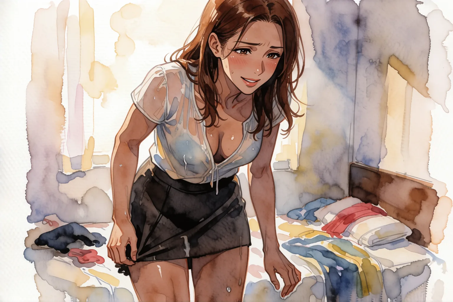 Ilustração do conto erótico: Mariela me chamou quando ficou sozinha em casa