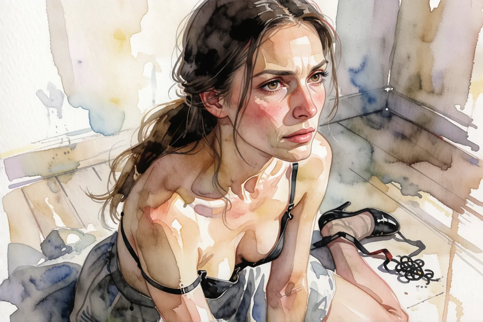 Erotic story illustration: I knelt before my master every night in secret