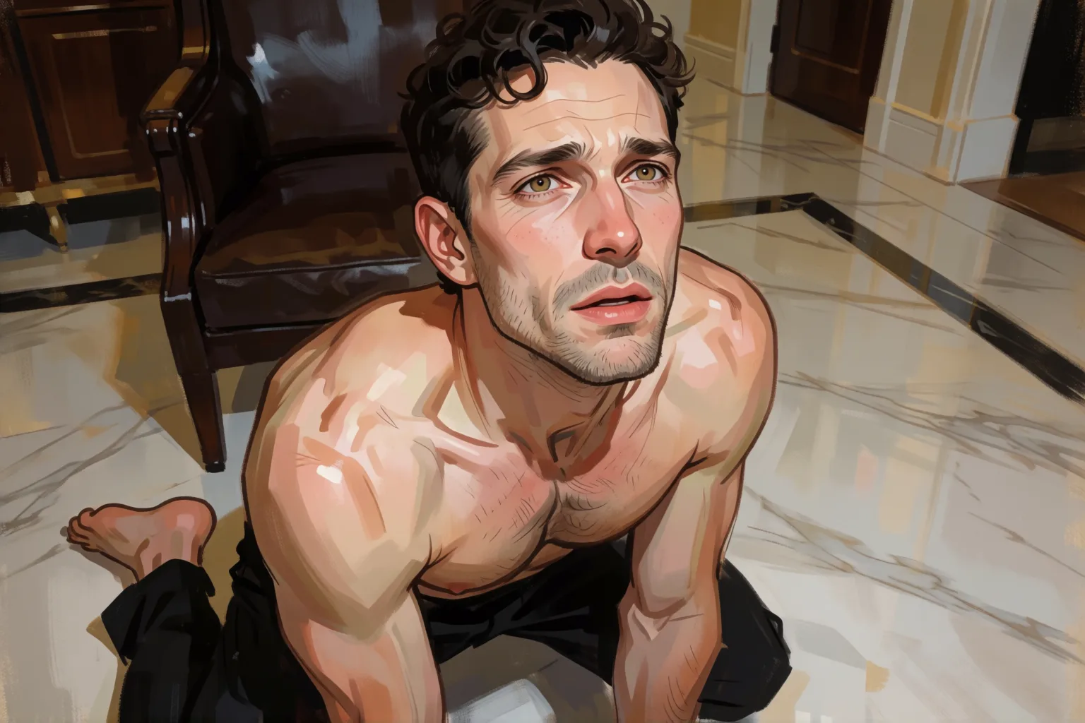 Scene 1 of the story: I Knelt Before My Landlord to Pay the Rent